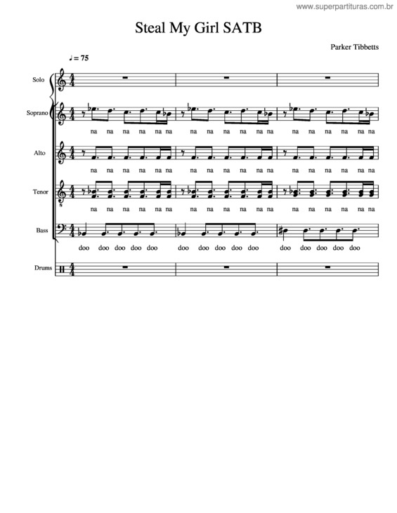 Partitura da música Steal My Girl Satb