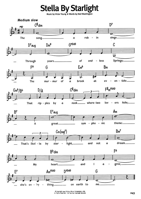 Partitura da música Stella By Starlight v.2