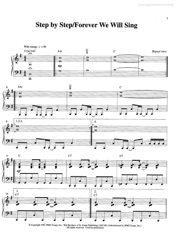 Partitura da música Step by Step/Forever We Will Sing v.2