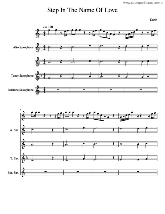 Partitura da música Step In The Name Of Love