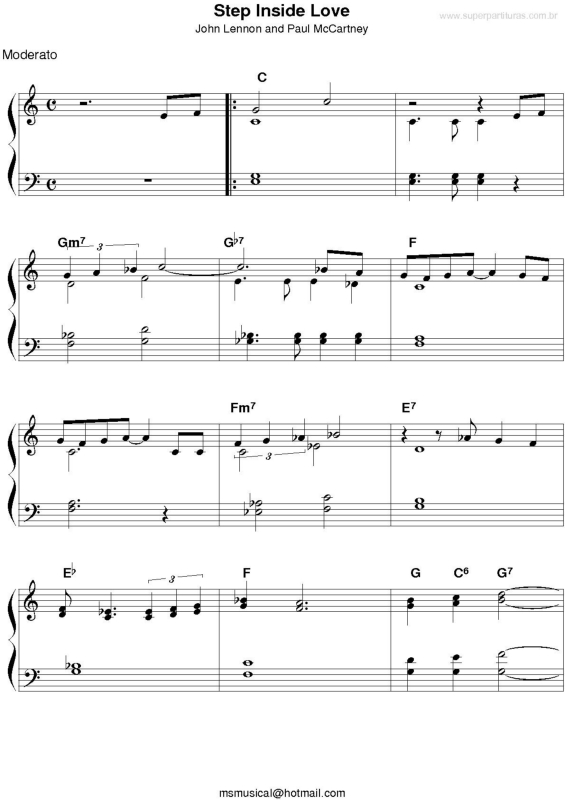 Partitura da música Step Inside Love