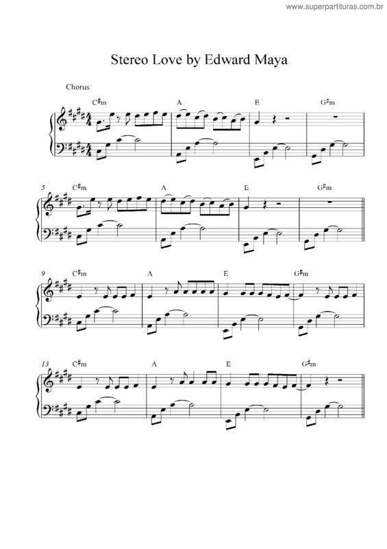 Partitura da música Stereo Love