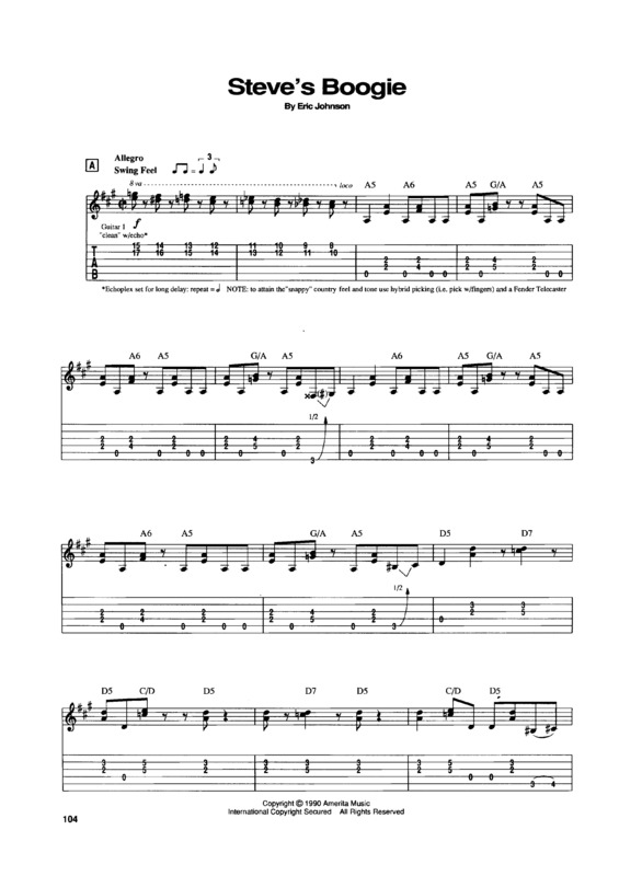 Partitura da música Steves Boogie