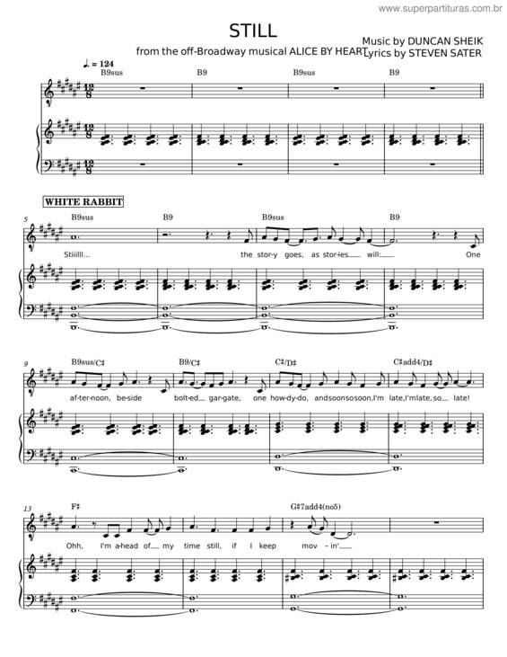 Partitura da música Still – Duncan Sheik