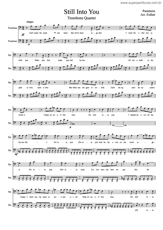 Partitura da música Still Into You v.2