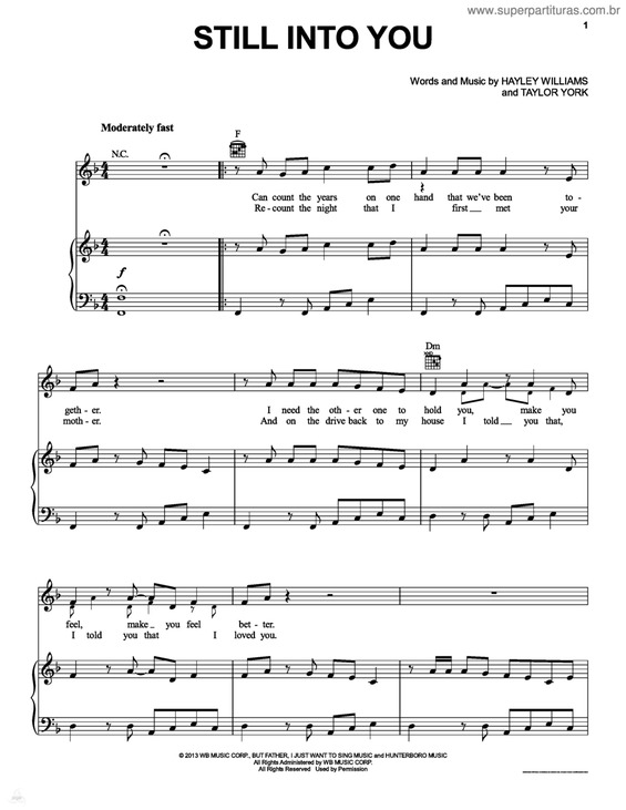 Partitura da música Still Into You