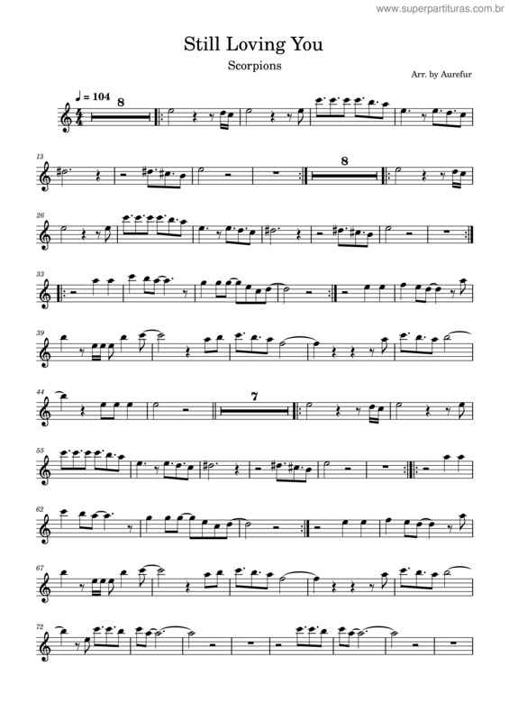 Partitura da música Still Loving You – Scorpions