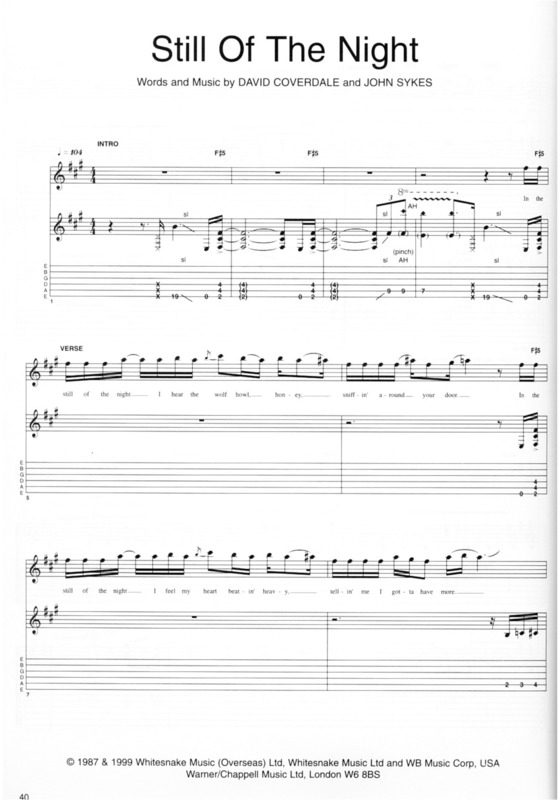 Partitura da música Still Of The Night