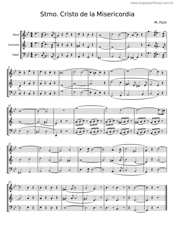Partitura da música Stmo. Cristo De La Misericordia – M. Font