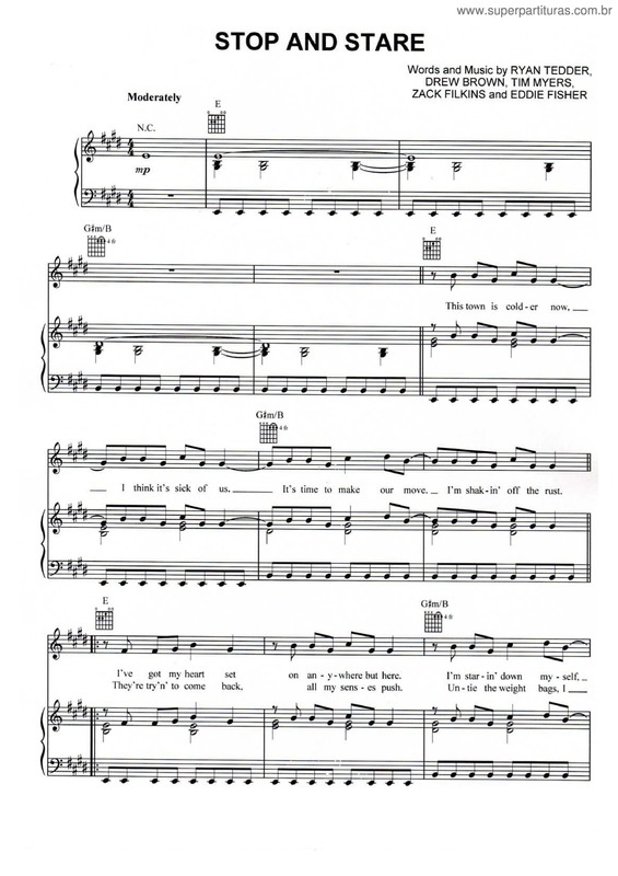 Partitura da música Stop And Stare