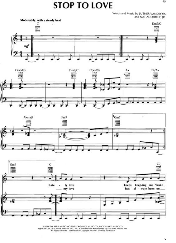 Partitura da música Stop to Love