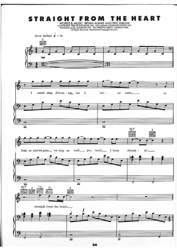 Partitura da música Straight From The Heart