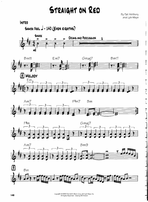 Partitura da música Straight On Red