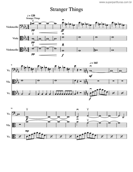 Partitura da música Stranger Things Cello And Violas