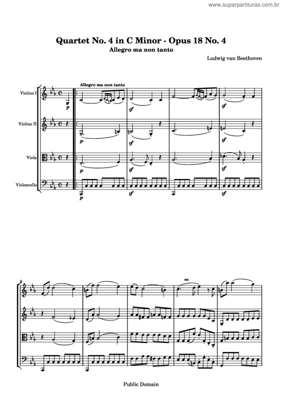 Partitura da música String Quartet No. 4 v.3