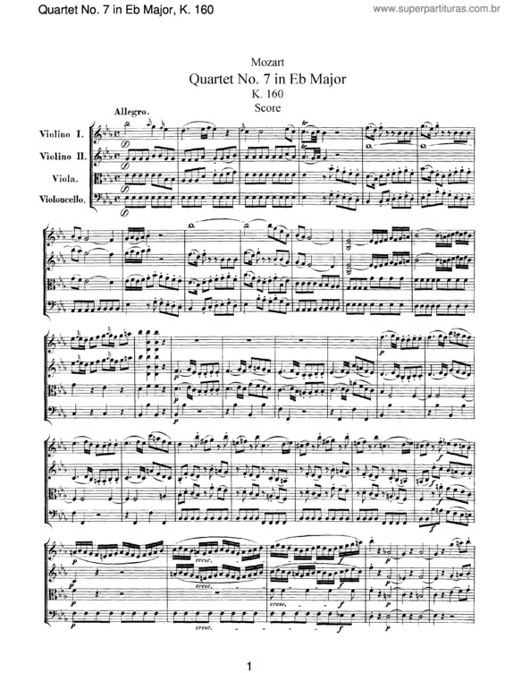 Partitura da música String Quartet No. 7