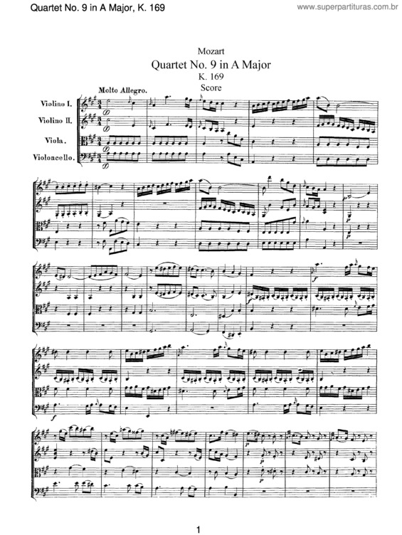Partitura da música String Quartet No. 9 v.2