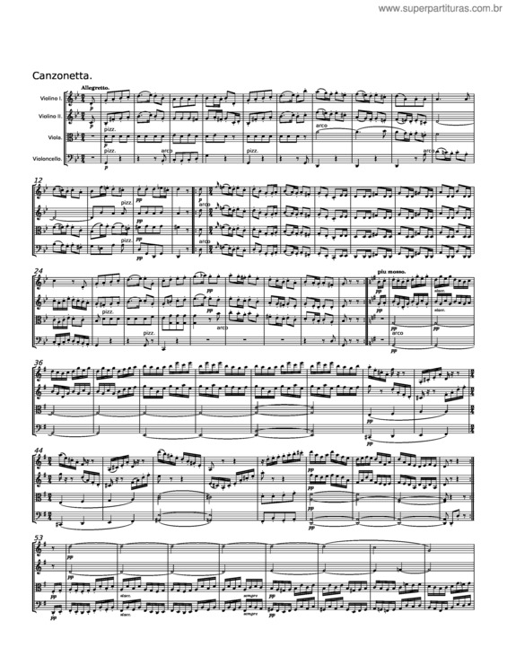 Partitura da música String Quartet No.1, Op.12 – Felix Mendelssohn