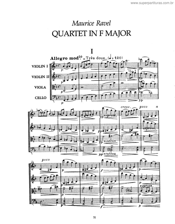 Partitura da música String Quartet