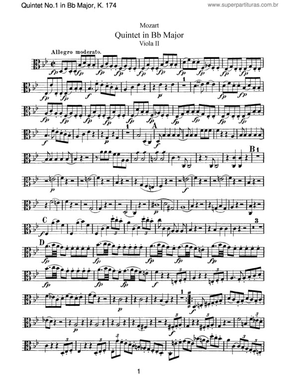 Partitura da música String Quintet No. 1 v.4