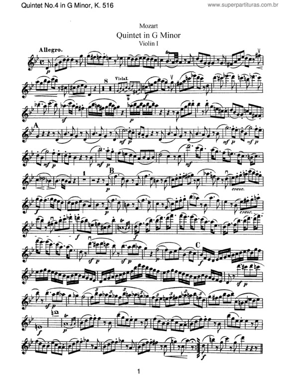 Partitura da música String Quintet No. 4 v.2