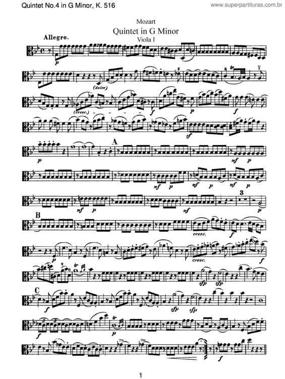 Partitura da música String Quintet No. 4 v.4