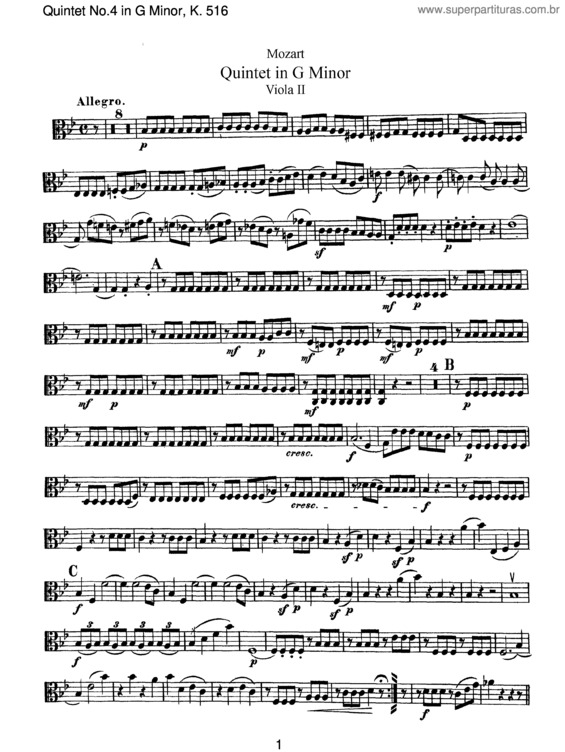 Partitura da música String Quintet No. 4 v.5