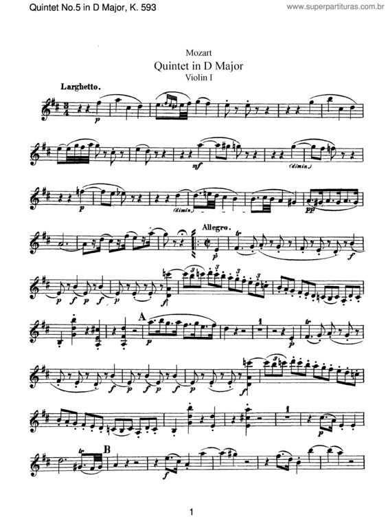 Partitura da música String Quintet No. 5 v.2