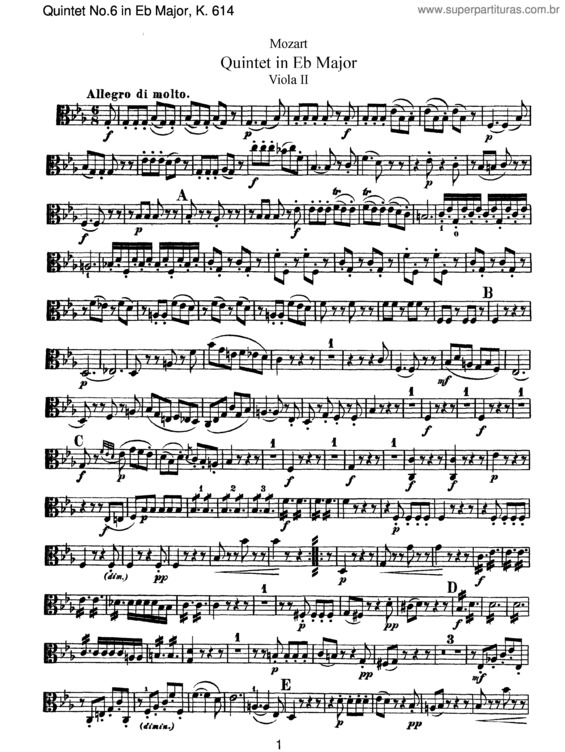 Partitura da música String Quintet No. 6 v.5