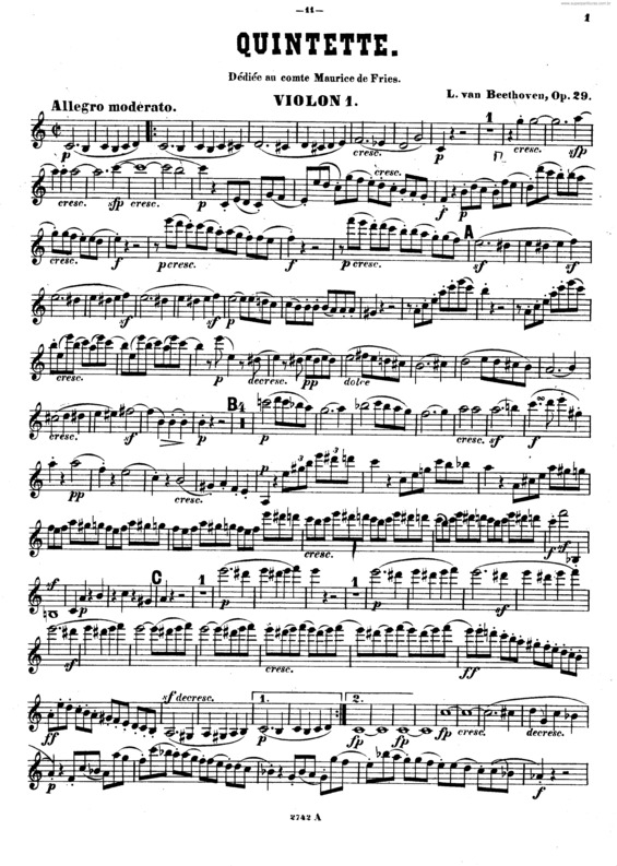 Partitura da música String Quintet v.3