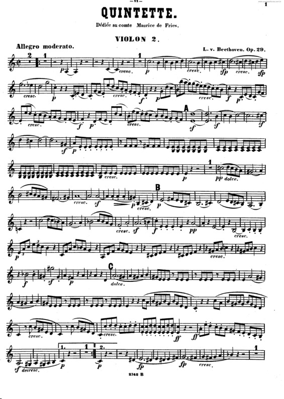 Partitura da música String Quintet v.4