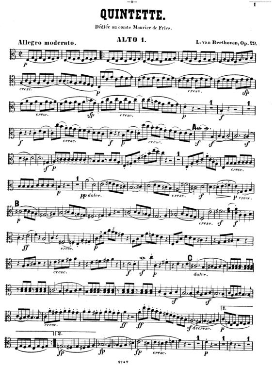 Partitura da música String Quintet v.5
