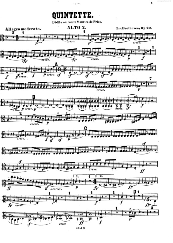 Partitura da música String Quintet v.6