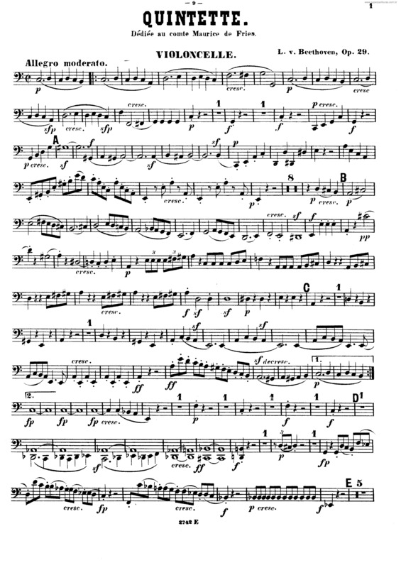 Partitura da música String Quintet v.7