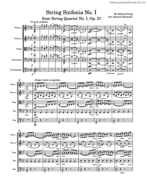 Partitura da música String Sinfonia No. I
