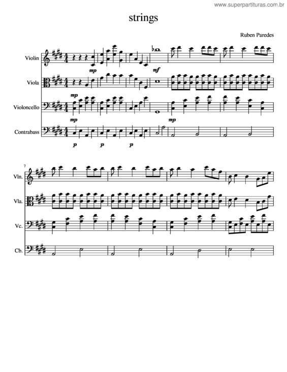 Partitura da música Strings Wip
