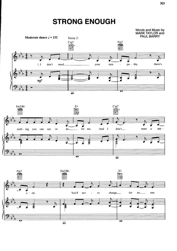 Partitura da música Strong Enough v.3