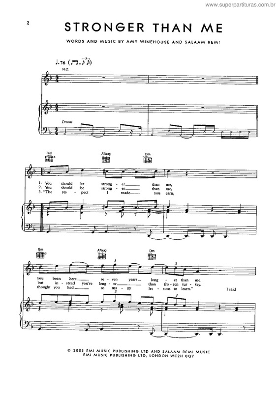 Partitura da música Stronger than me