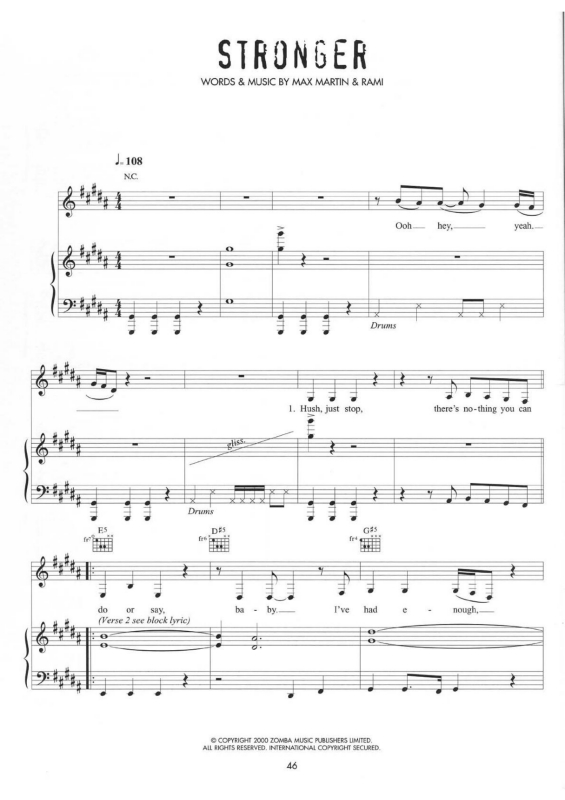 Partitura da música Stronger v.2