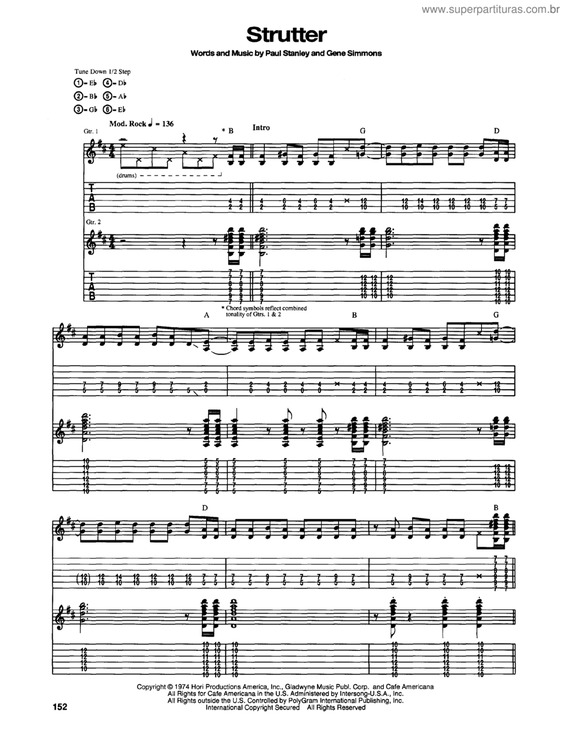 Partitura da música Strutter