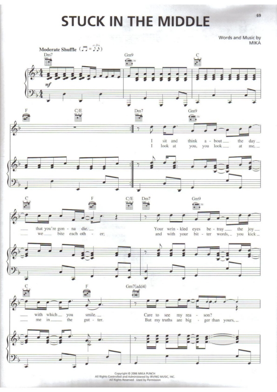 Partitura da música Stuck in the Middle