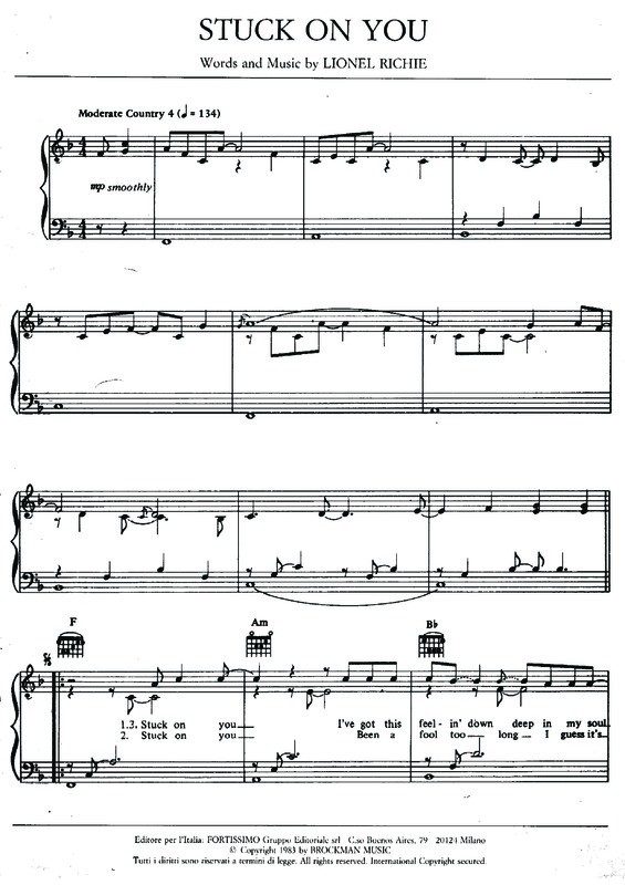 Partitura da música Stuck On You v.4