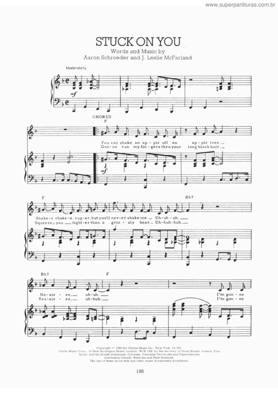 Partitura da música Stuck on you