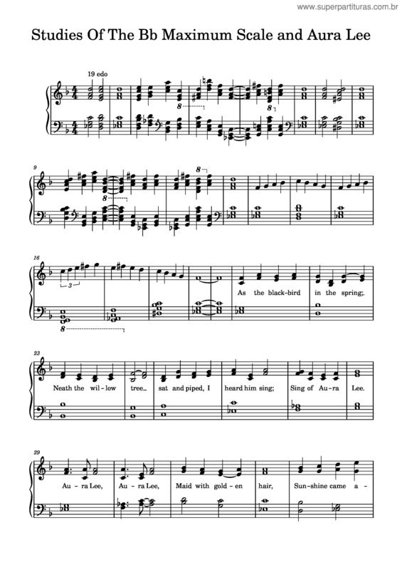 Partitura da música Studies Of The Bb Maximum Scale And Aura Lee v.2