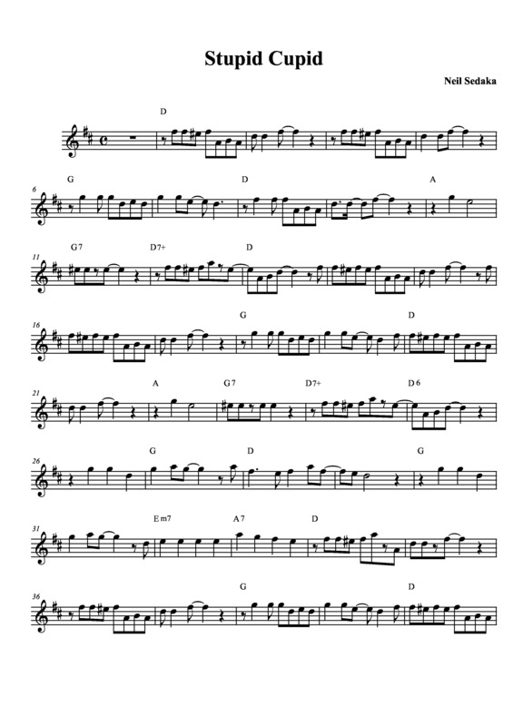 Partitura da música Stupid Cupid v.2