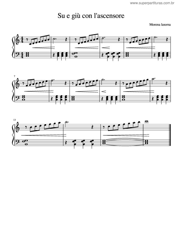 Partitura da música Su E Giù Con L`Ascensore