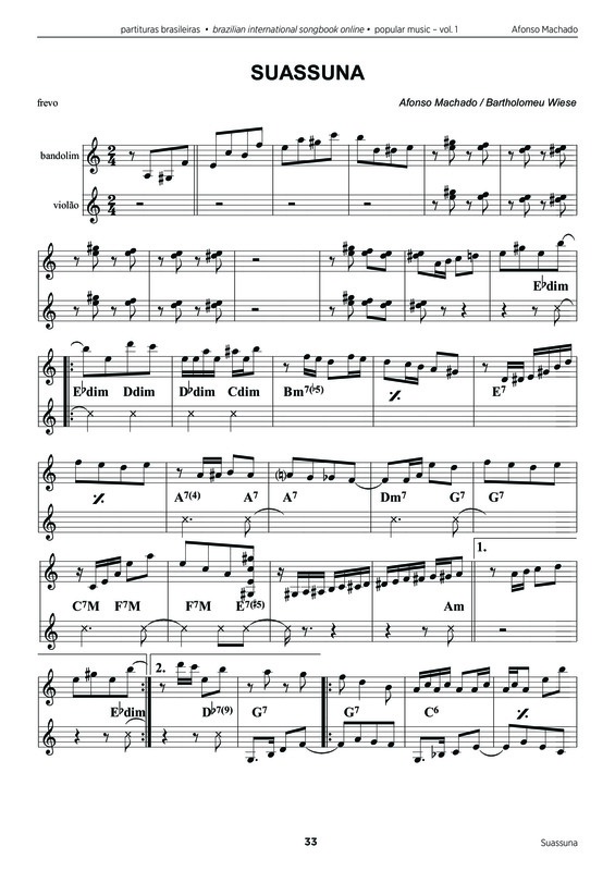 Partitura da música Suassuna