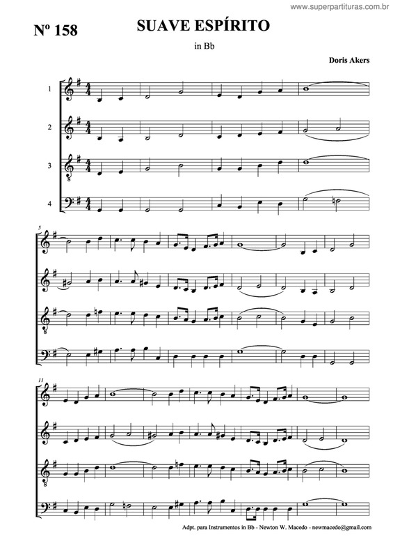 Partitura da música Suave Espírito v.2