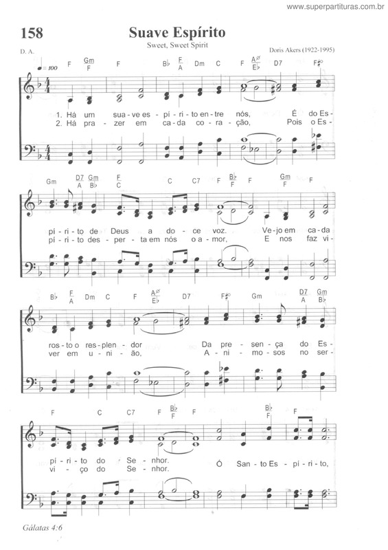 Partitura da música Suave Espírito