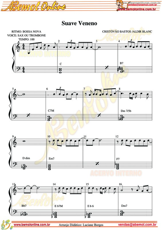 Partitura da música Suave Veneno v.2